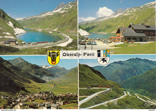 Oberalp Pass - Oberalp Passhohe 2044 m - hotel Piz Calmot - Andermatt - Strasse  multiview - Switzerland - unused - JH Postcards