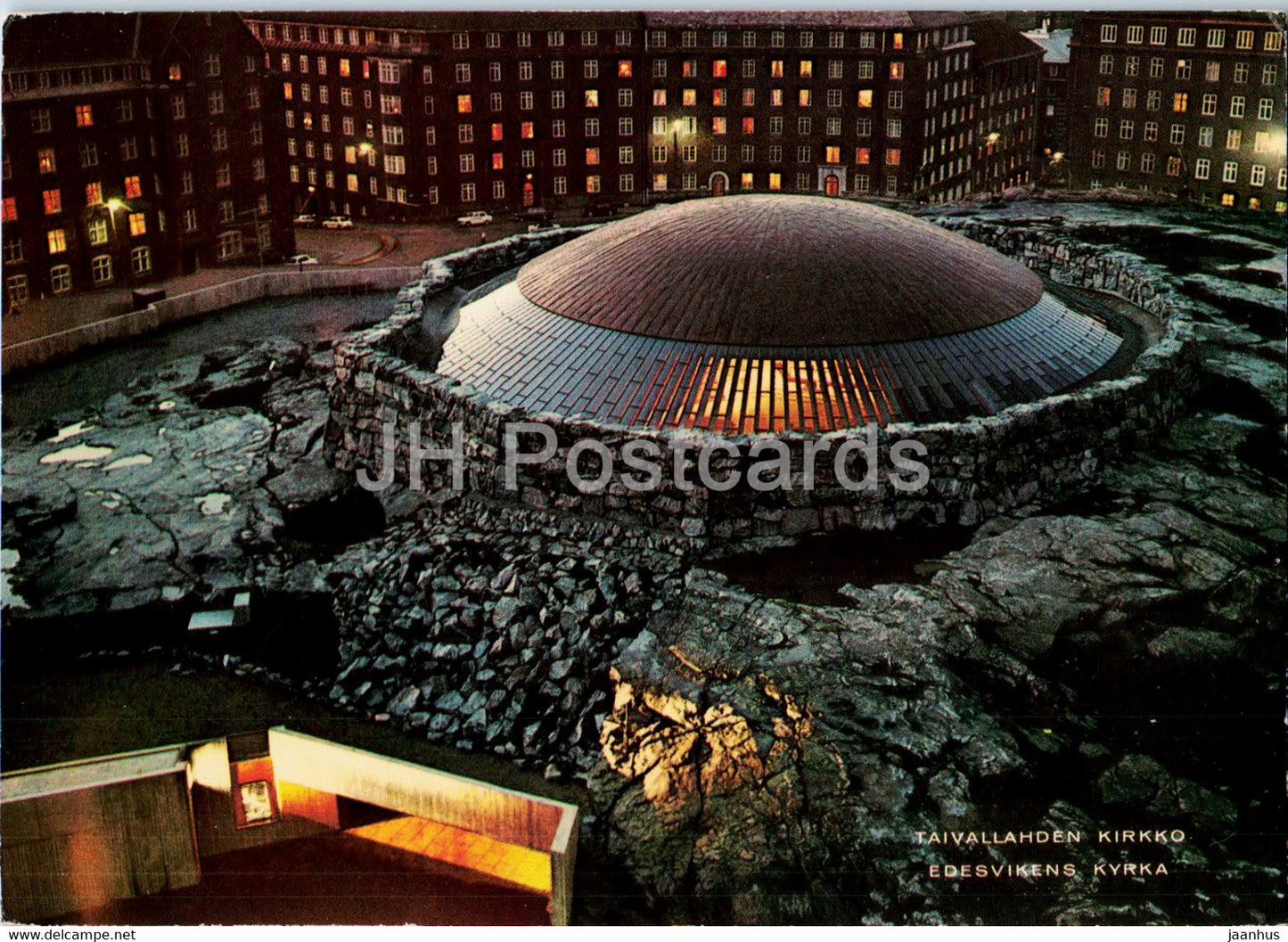 Helsinki - Taivallahti church - Temppeliaukio - Finland - unused - JH Postcards