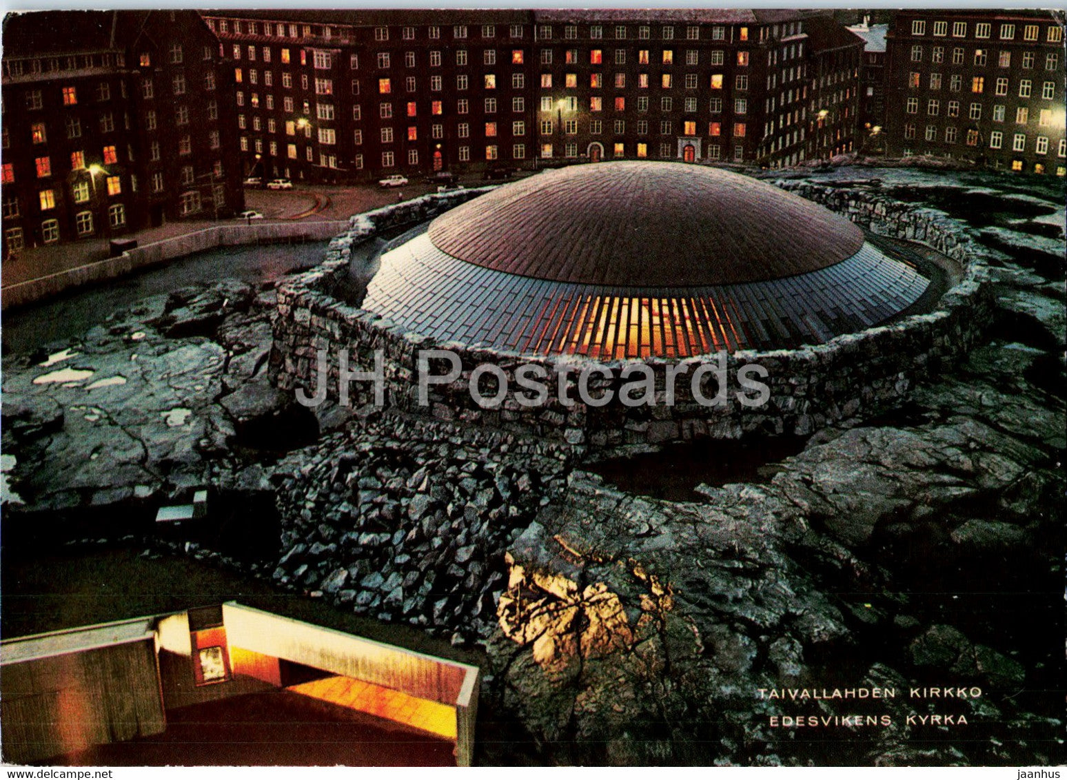 Helsinki - Taivallahti church - Temppeliaukio - Finland - unused - JH Postcards