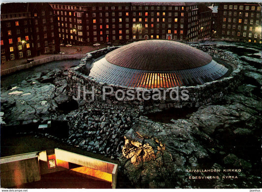 Helsinki - Taivallahti church - Temppeliaukio - Finland - unused - JH Postcards