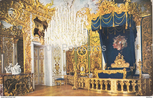 Kgl Schloss Linderhof - Schlafzimmer - castle - 433 - old postcard - Germany - unused - JH Postcards