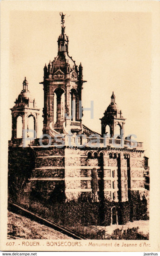 Rouen - Bonsecours - Monument de Jeanne d'Arc - 807 - old postcard - France - unused - JH Postcards