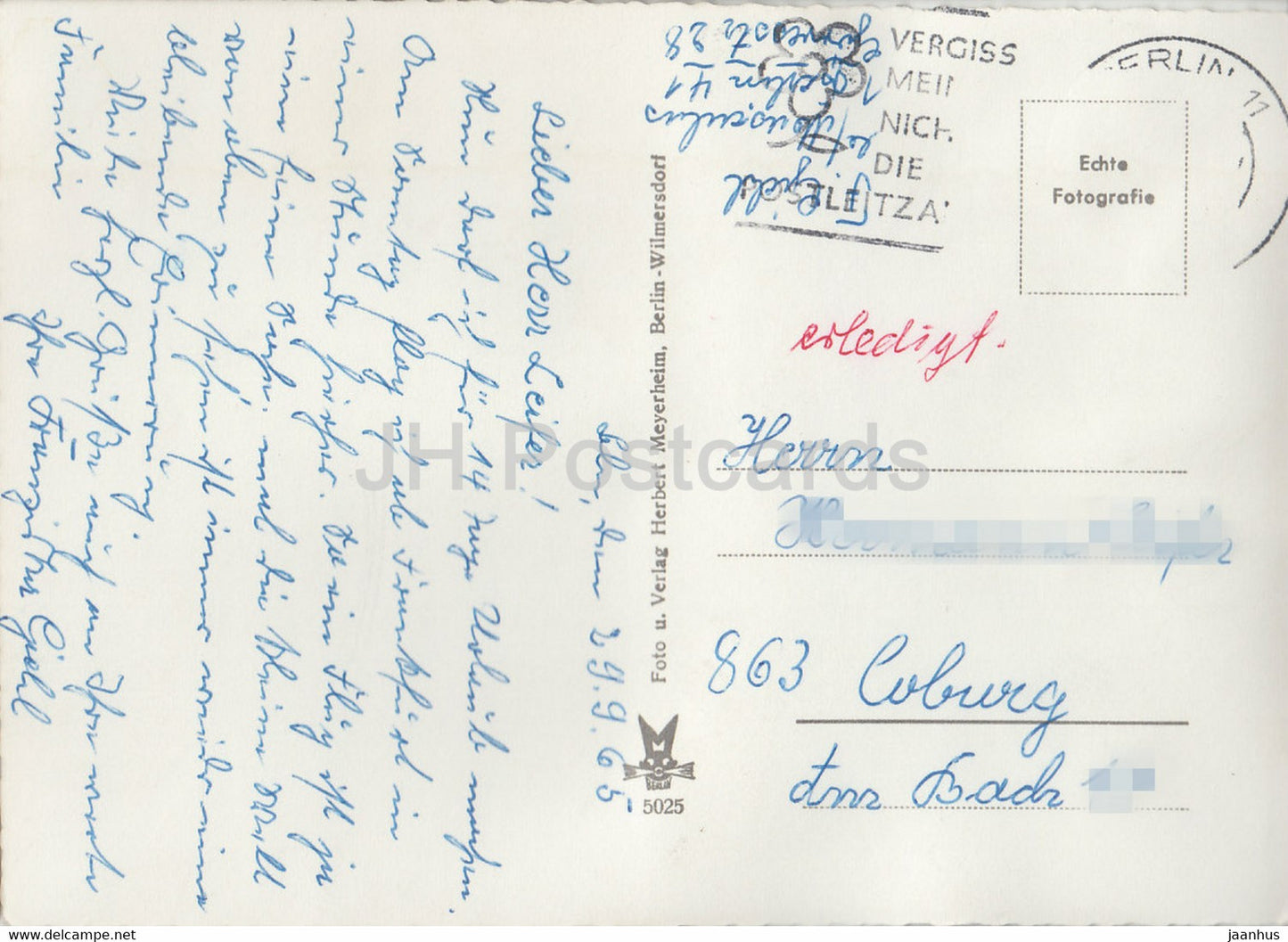 Berlin – Branderburger Tor – 14 – 1965 – Deutschland – gebraucht