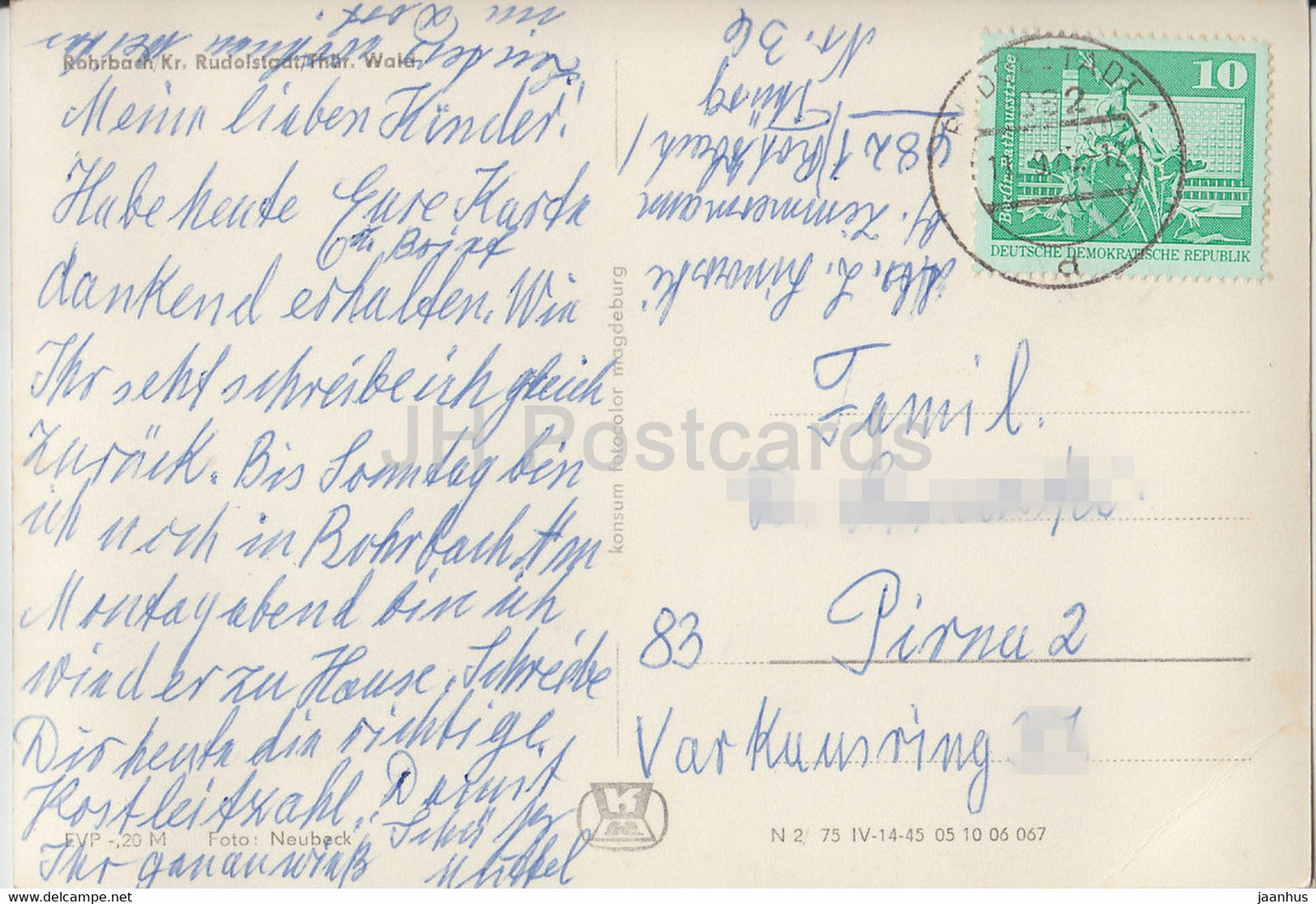 Rohrbach - Rudolstadt - Allemagne DDR - occasion