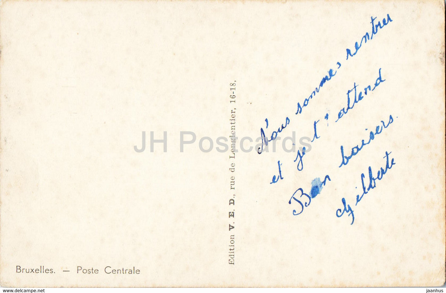 Bruxelles en 1908 - Bruxelles - Poste Centrale - carte postale ancienne - Belgique - oblitérée