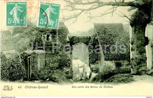 Chateau Renard - Chateaurenard - Une partie des Ruines du Chateau - old postcard - 1909 - France - used - JH Postcards