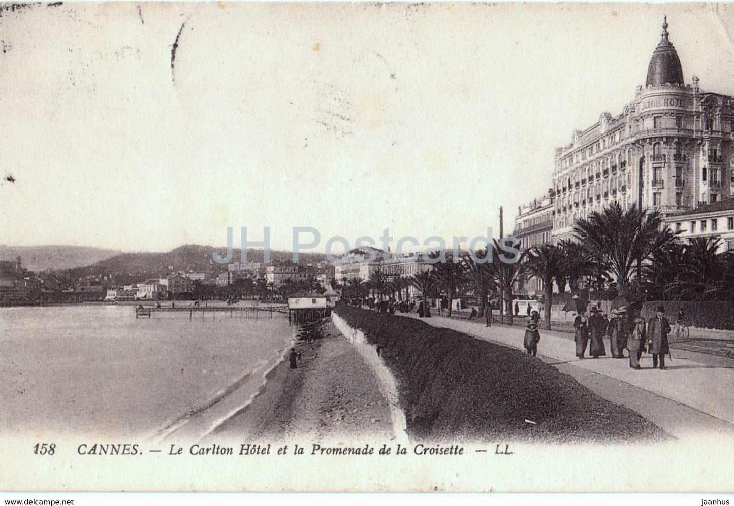 Cannes - Le Carlton Hotel et la Promenade de la Croisette - 158 - old postcard - 1912 - France - used - JH Postcards