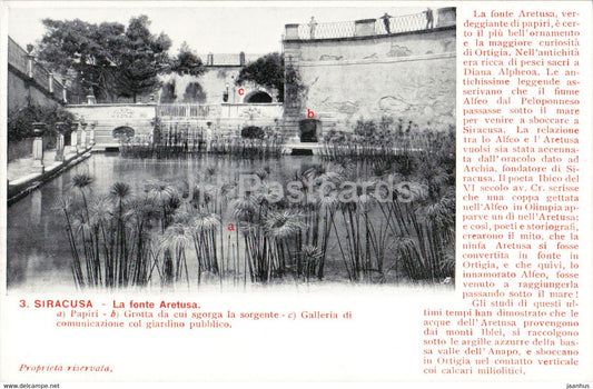 Siracusa - La Fonte Aretusa - 3 - old postcard - Italy - unused - JH Postcards