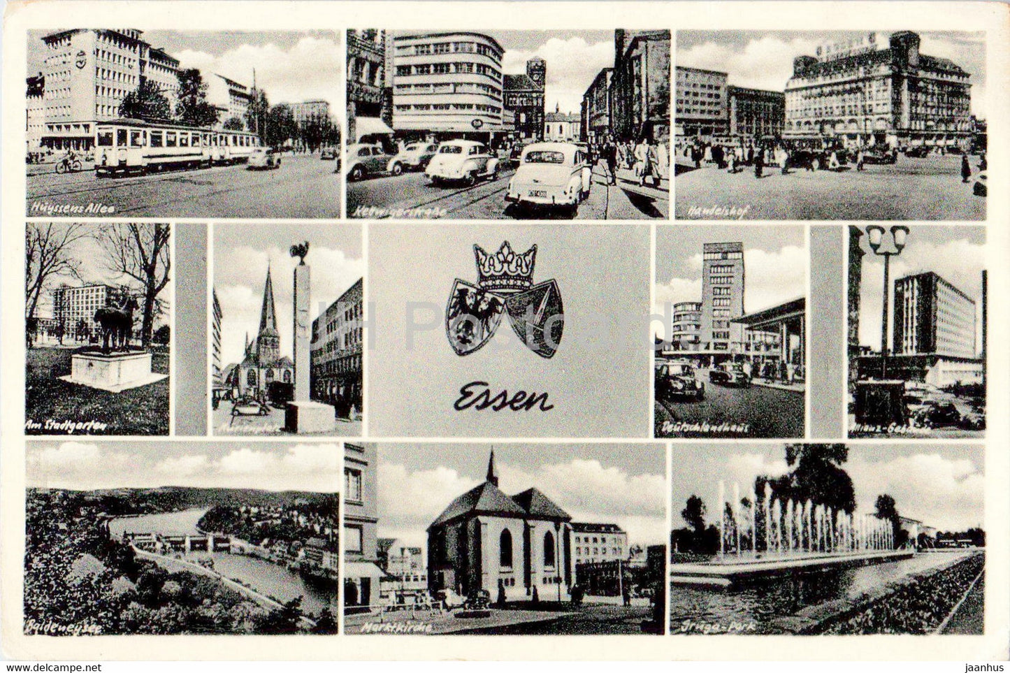 Essen - multiview - old postcard - 1958 - Germany - used - JH Postcards