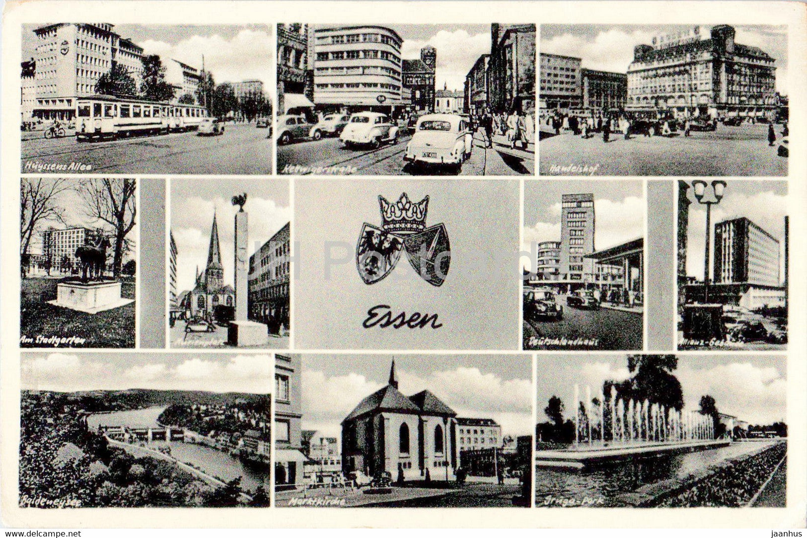 Essen - multiview - old postcard - 1958 - Germany - used - JH Postcards