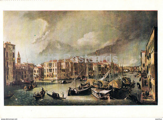 painting by Giovanni Antonio Canale Canaletto - Der Canale Grande in Venedig - Venice - Italian art - Germany - unused - JH Postcards