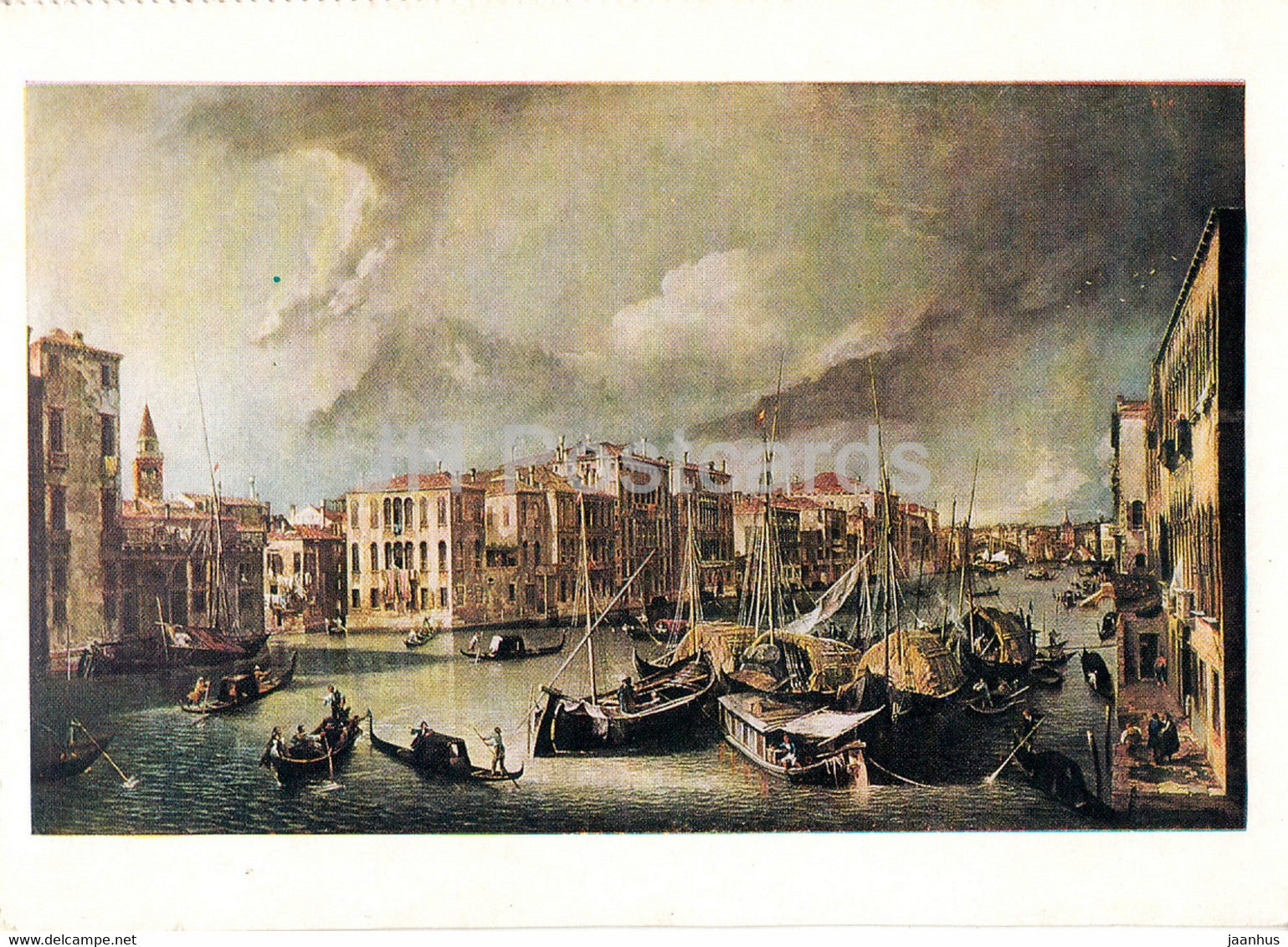 painting by Giovanni Antonio Canale Canaletto - Der Canale Grande in Venedig - Venice - Italian art - Germany - unused - JH Postcards