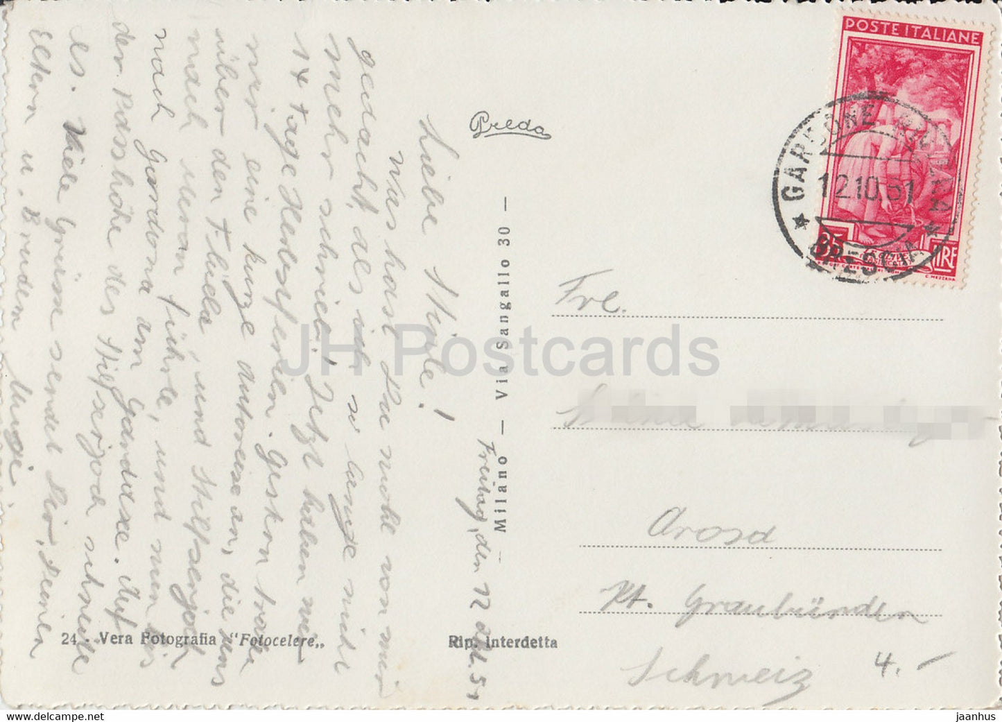 Lago di Garda - Gardone Riviera - old postcard - 1951 - Italy - used