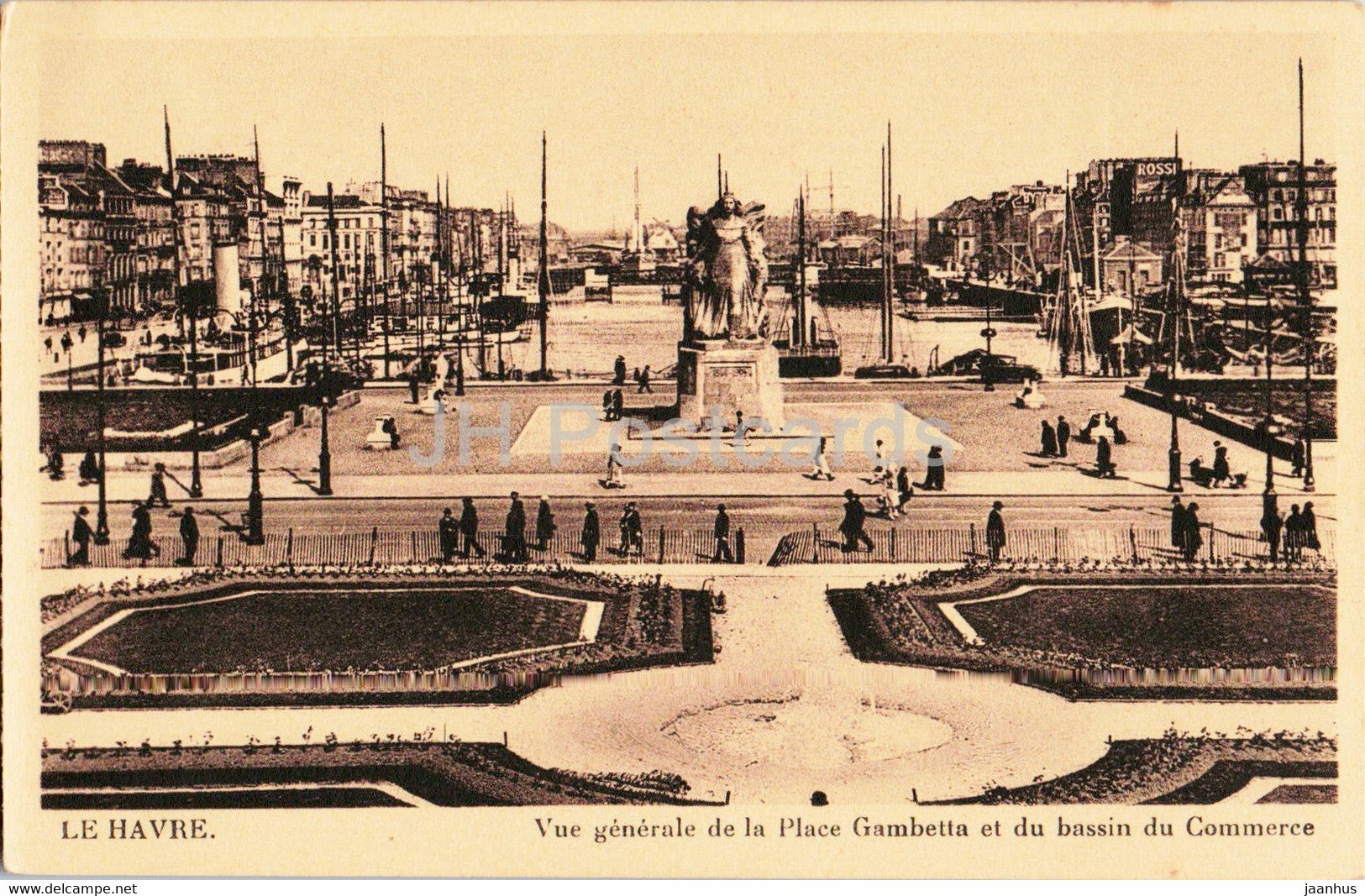 Le Havre - Vue Generale de la Place Gambetta et du bassin du Commerce - old postcard - France - unused - JH Postcards