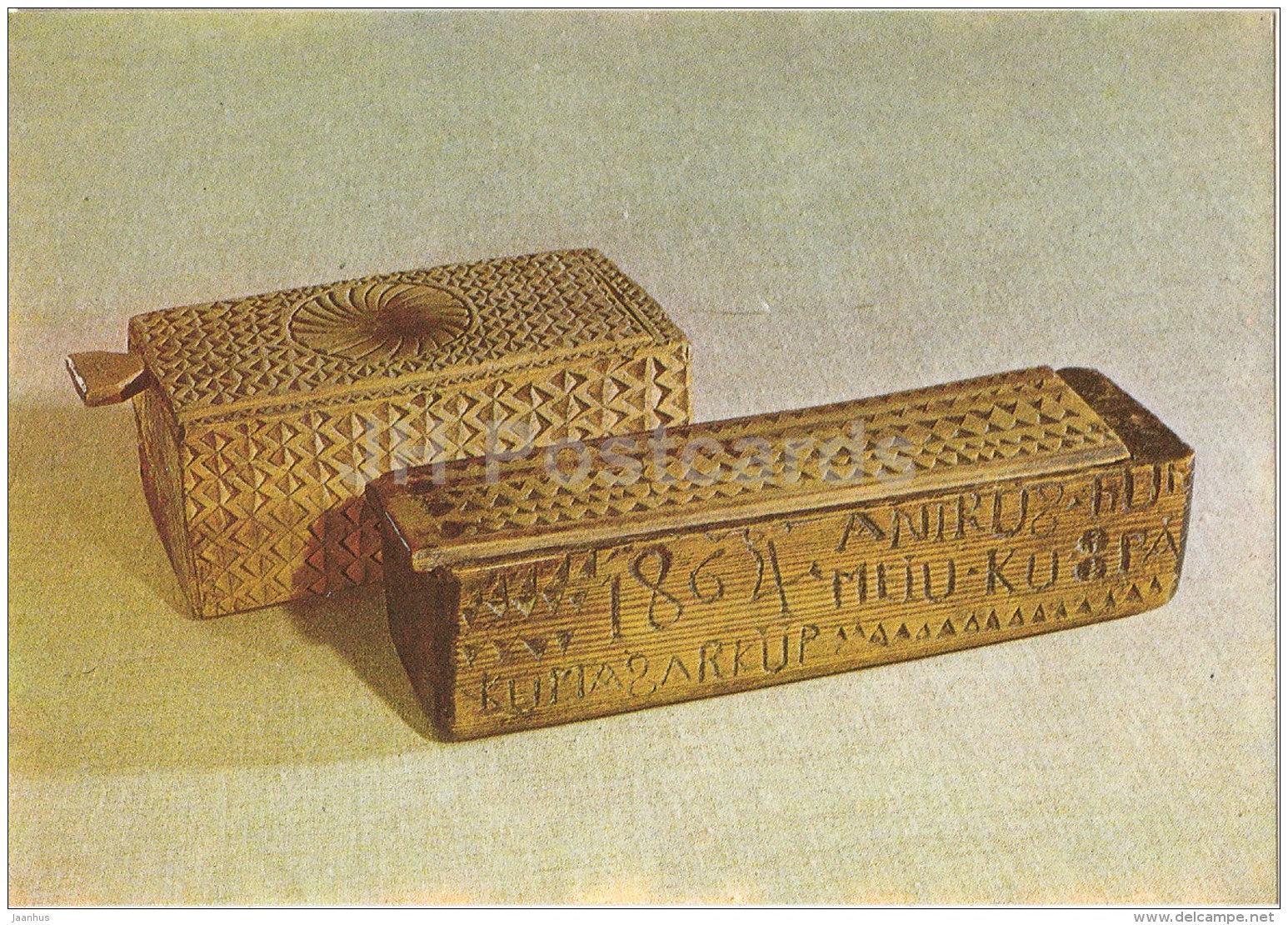 Boxes for Needles , Thread etc. - The Estonian National Museum - 1984 - Estonia USSR - unused - JH Postcards