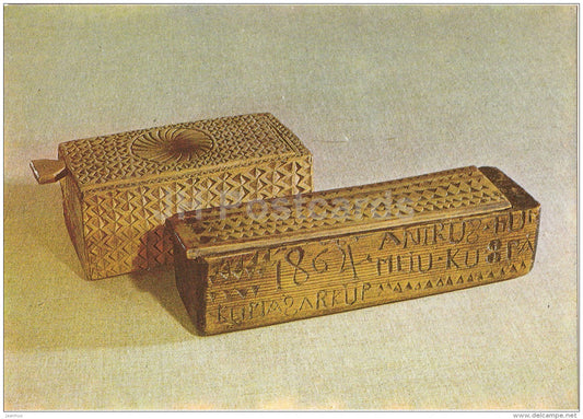 Boxes for Needles , Thread etc. - The Estonian National Museum - 1984 - Estonia USSR - unused - JH Postcards