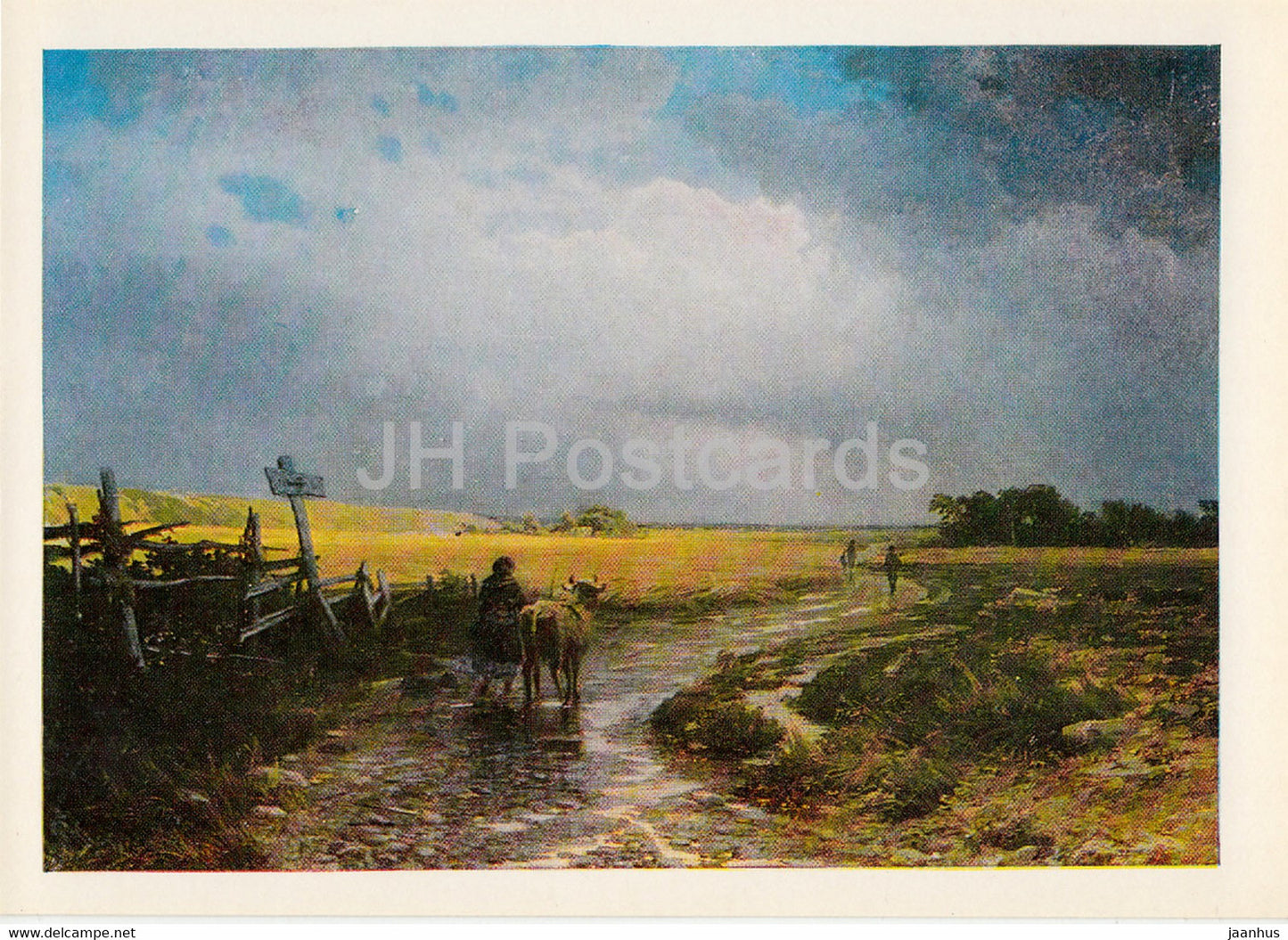 painting by F. Vasilyev - After the Rain . Country Road - Russian art - 1981 - Russia USSR - unused - JH Postcards
