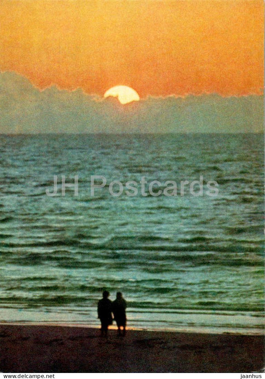 Jurmala - sunset on the sea - Latvia USSR - unused