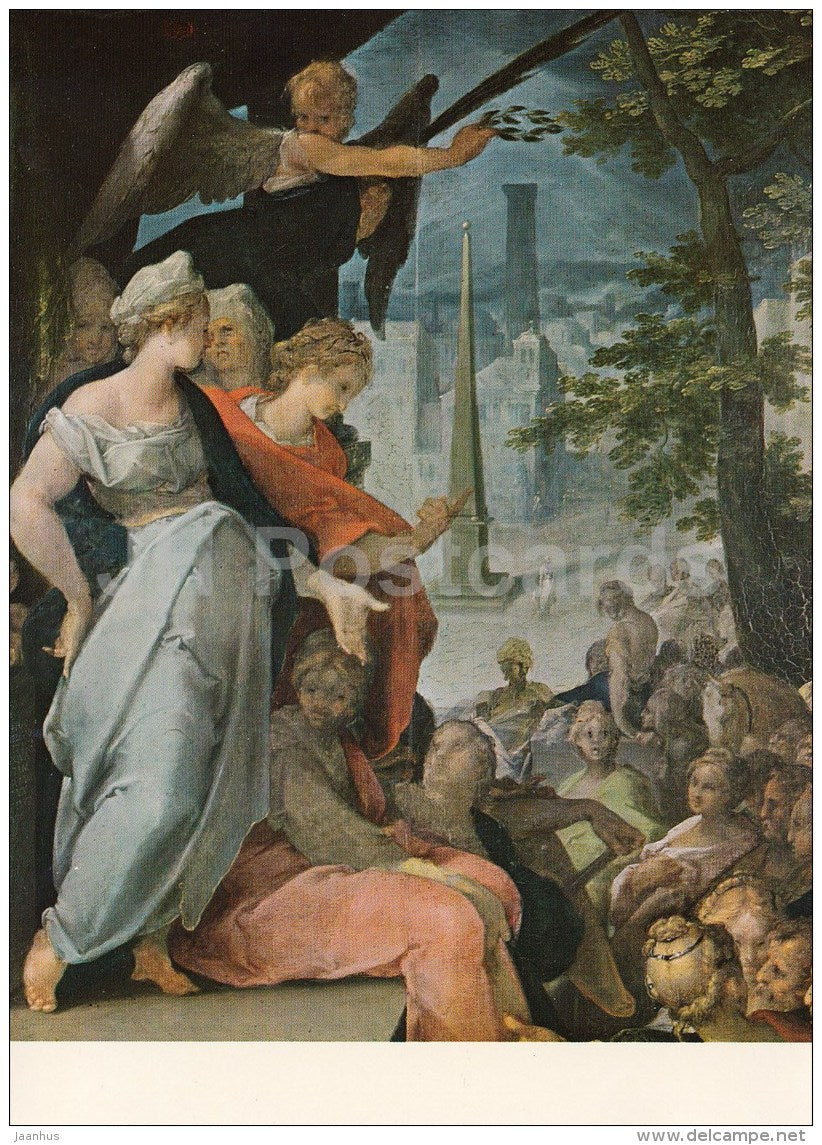 painting by Bartholomeus Spranger - Allegory of Faithfulness - Flemish art - large format card - Czech - unused - JH Postcards