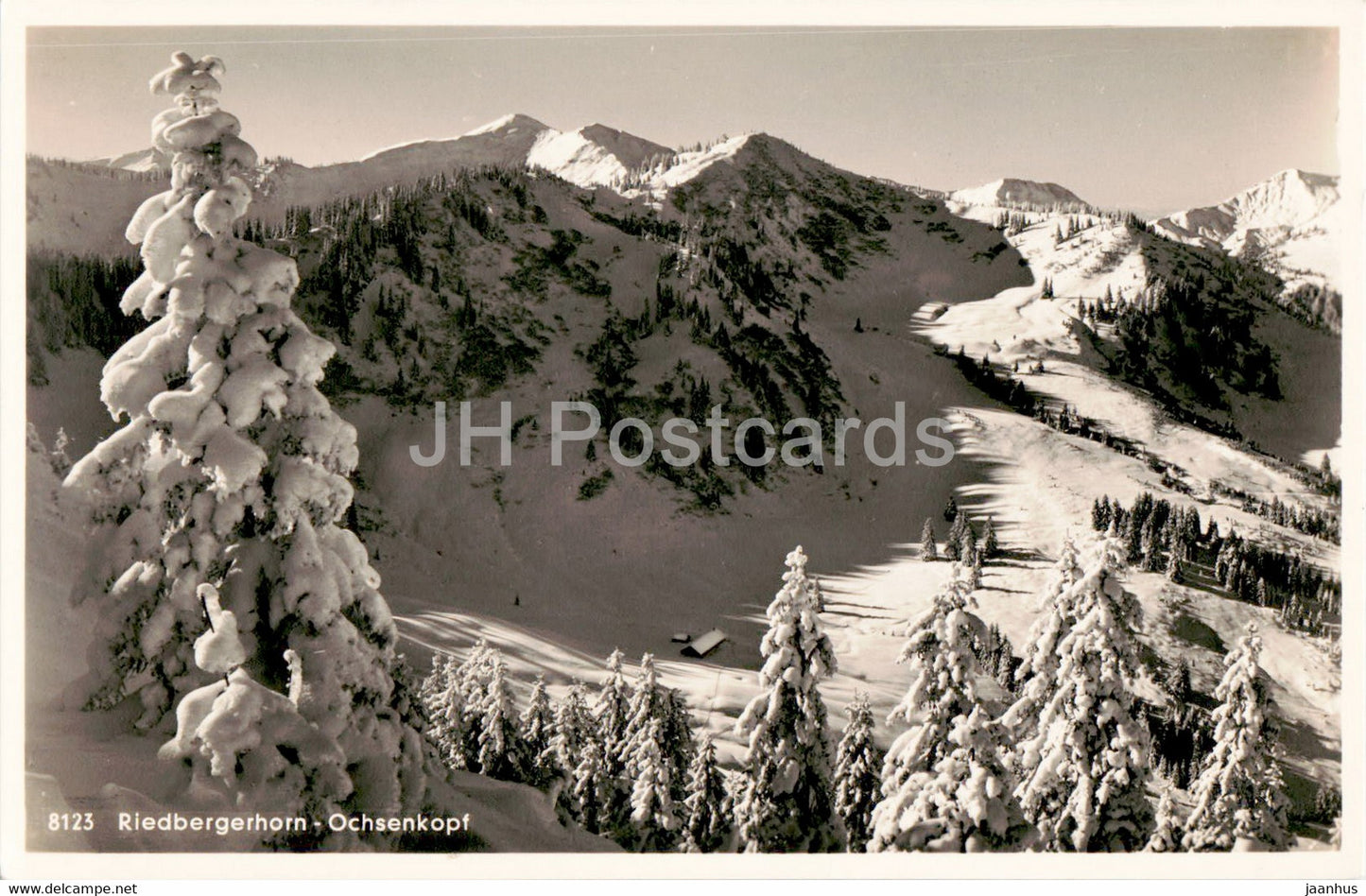 Riedbergerhorn - Ochsenkopf - Dreifahnenkopf - Oberalpe - 8123 - old postcard - Germany - used - JH Postcards