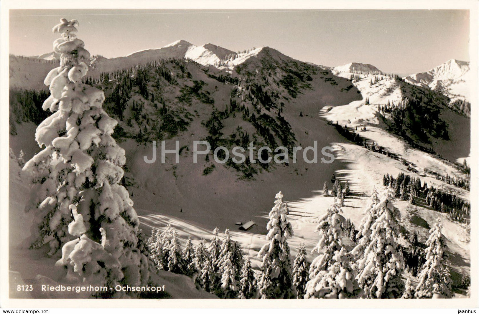 Riedbergerhorn - Ochsenkopf - Dreifahnenkopf - Oberalpe - 8123 - old postcard - Germany - used - JH Postcards