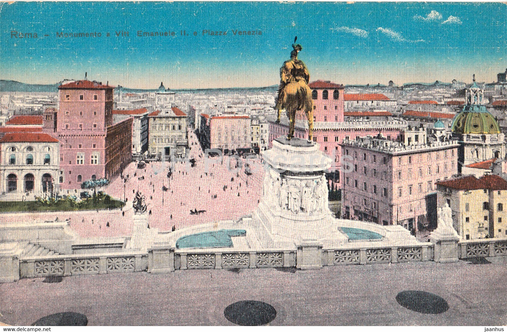 Roma - Rome - Piazza Venezia e monumento a Vittorio Emanuele II - monument - 4391 - old postcard - Italy - unused - JH Postcards