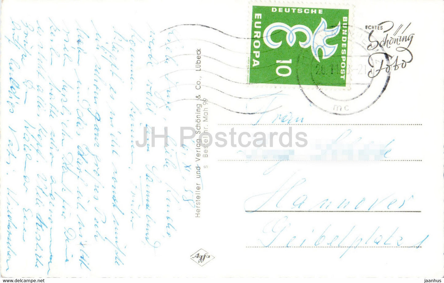 Gruss aus Mannheim - Wasserspiele - Wasserturm - Schloss - Planken - old postcard - 1958 - Germany - used