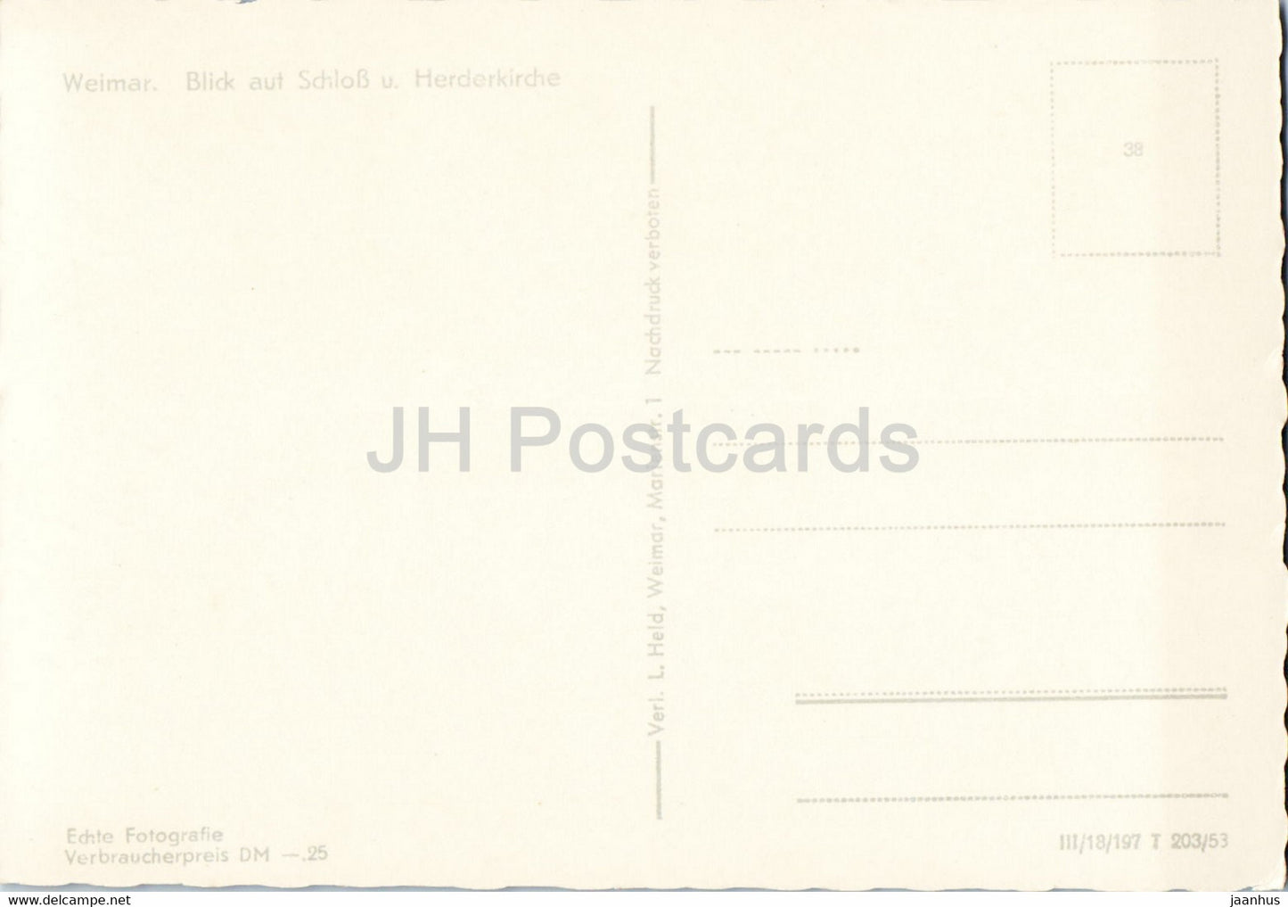 Weimar - Blick auf Schloss u Herderkirche - old postcard - Germany DDR - unused