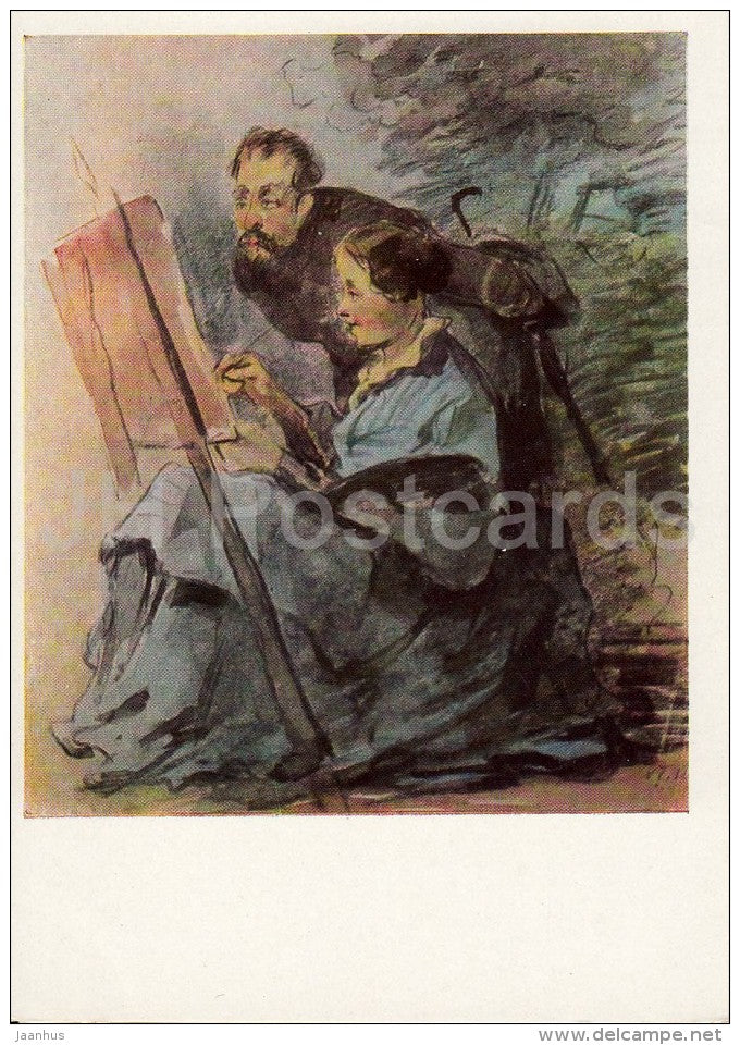 painting by P. Shmelkov - Artist , 1870 - Russian art - 1967 - Russia USSR - unused - JH Postcards
