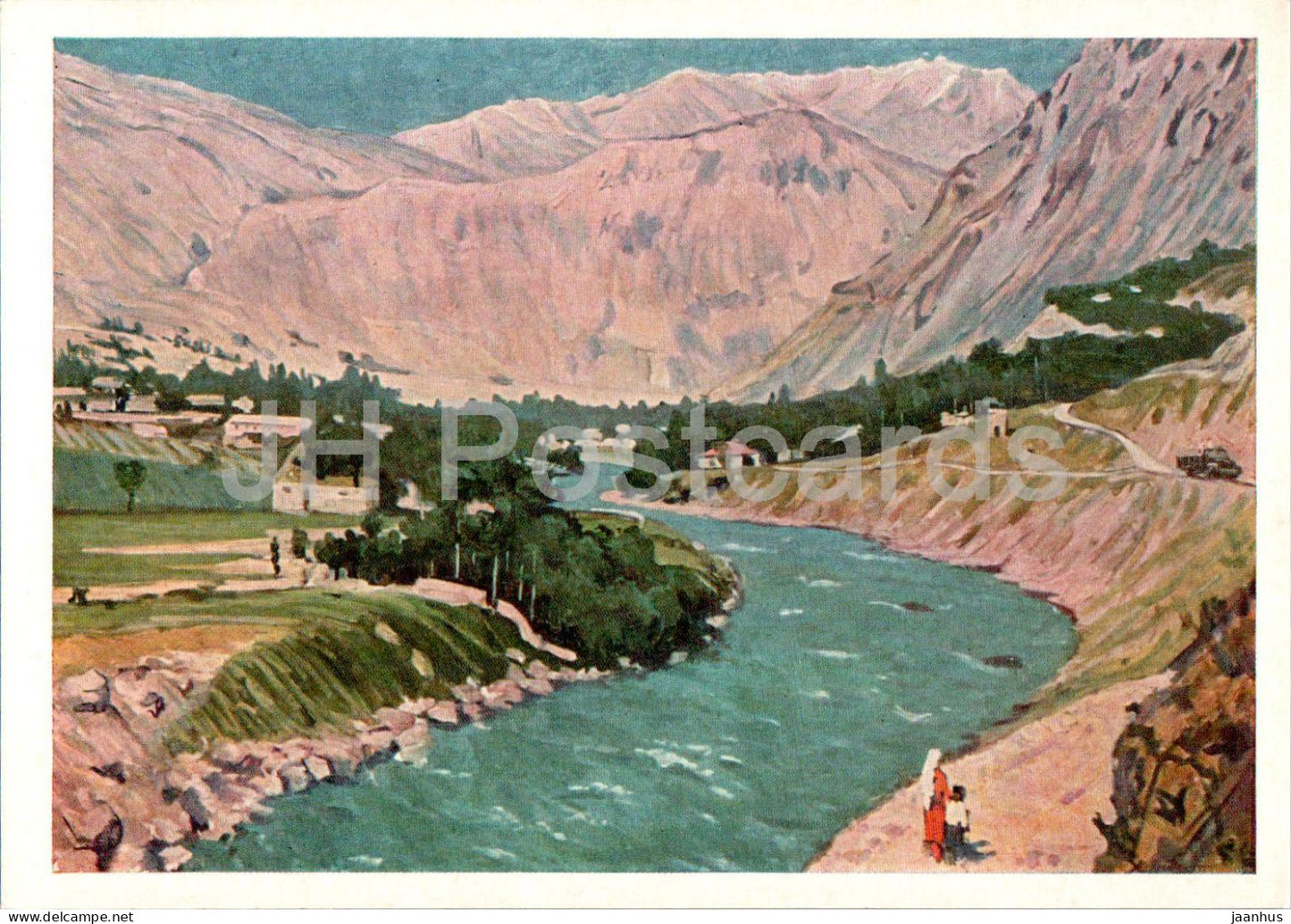 painting by Hushbaht Hushvahtov - Khorog - Tajik art - 1968 - Russia USSR - unused - JH Postcards