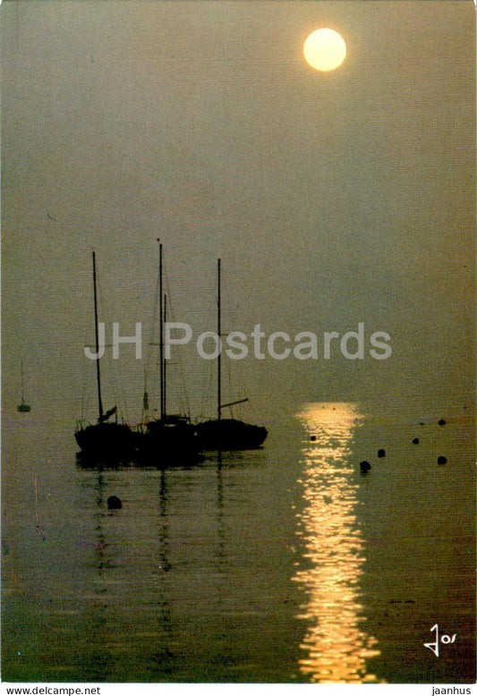 Mouillage pour la nuit - Anchorage for the night - sailing boat - G 101 - France - used