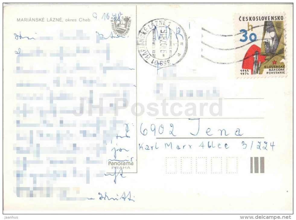 Marianske Lazne - Marienbad - Usovice - Czechoslovakia - Czech - used 1978 - JH Postcards