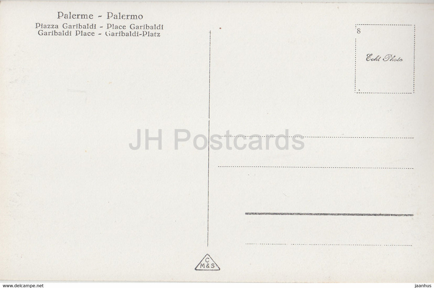 Palermo - Piazza Garibaldi - Place Garibaldi - 673 - old postcard - Italy - unused