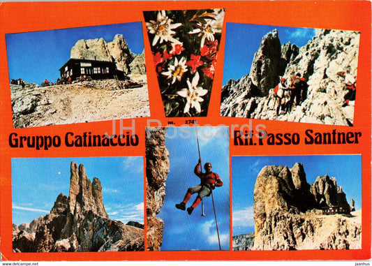 Gruppo Catinaccio - Rif Passo Santner - mountaineer - Italy - used - JH Postcards