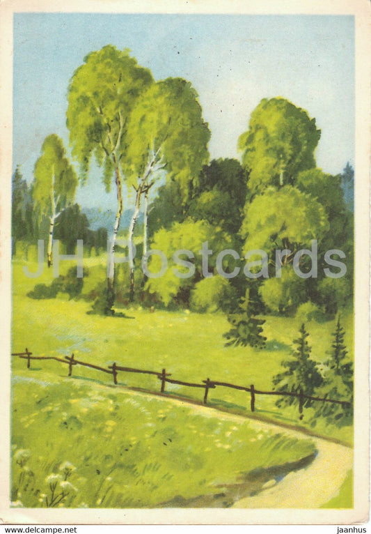 painting - sommer nature - Kunstverlag Schwerdtfeger - 9256 - German art - Germany - unused - JH Postcards