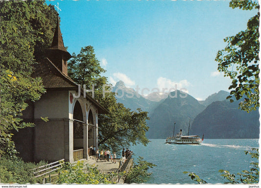 Tellskapelle am Vierwaldstattersee - Gitschen - Urirotstock - ship - steamer - Switzerland - unused - JH Postcards