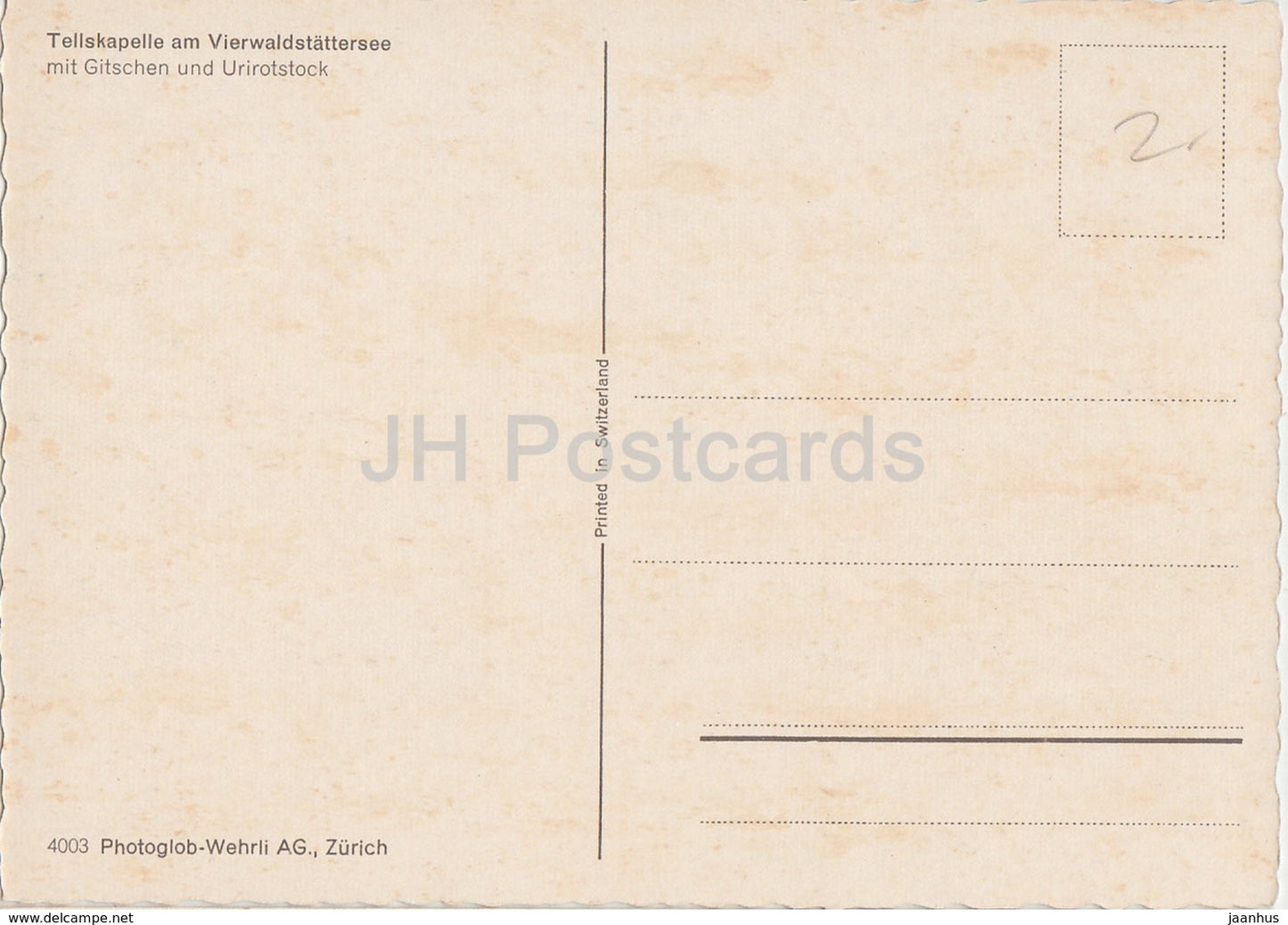 Tellskapelle am Vierwaldstattersee - Gitschen - Urirotstock - ship - steamer - Switzerland - unused