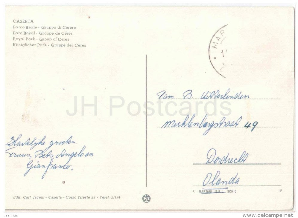 Gruppo di Cerere , Parco Reale - Royal Park , Group of Ceres - Caserta - Campania - 19 - Italia - Italy - used - JH Postcards