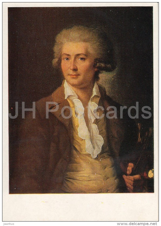 painting by S. Shchedrin - Self-Portrait , 1780s - man - Russian art - Russia USSR - 1987 - unused - JH Postcards