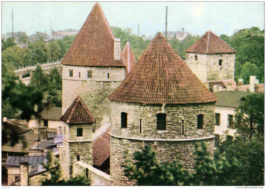 Towers in the Town Wall -  Old Town - 1968 - Estonia USSR - unused - JH Postcards