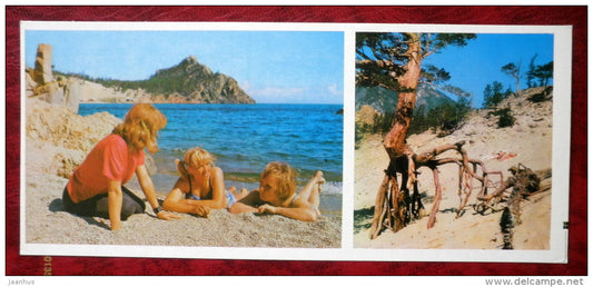 Sandy Beach in Peschanaya bay - on Lake Baikal - 1975 - Russia USSR - unused - JH Postcards