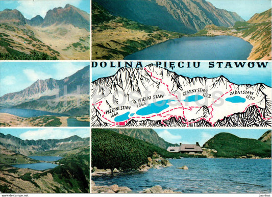 Tatry Wysokie - High Tatras - Dolina Pieciu Stawow - multiview - Poland - unused - JH Postcards