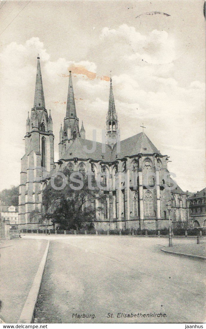 Marburg - St Elisabethenkirche - church - 43061 - old postcard - 1914 - Germany - used - JH Postcards