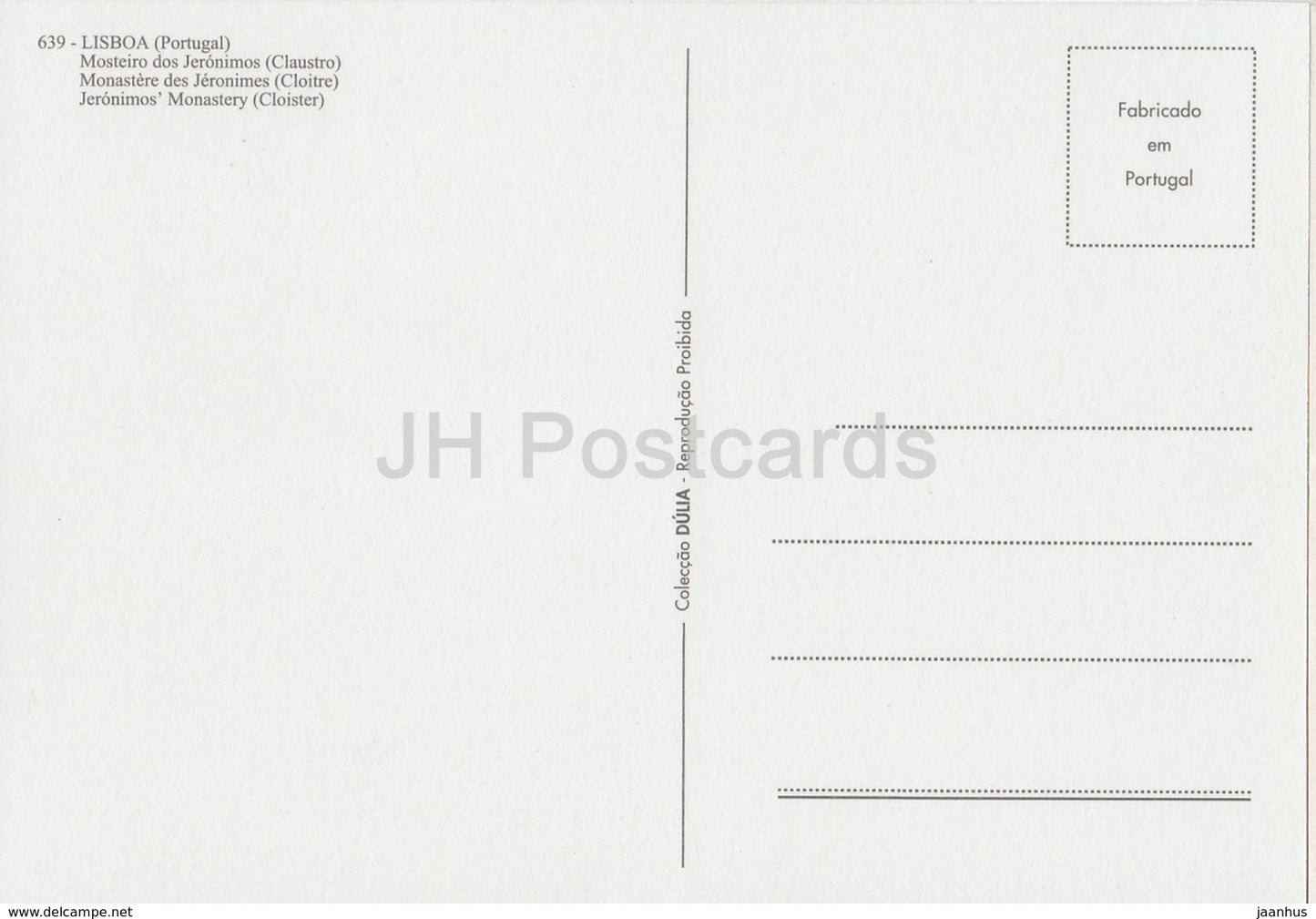 Lissabon - Mosteiro dos Jeronimos (Claustro) - Hieronymus-Kloster (Kreuzgang) - 639 - Portugal - unbenutzt