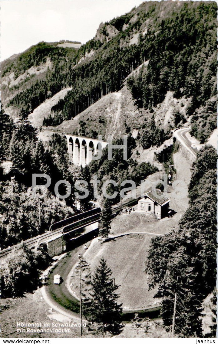 Hollental im Schwarzwald mit Ravennaviadukt - old postcard - 1956 - Germany - used - JH Postcards