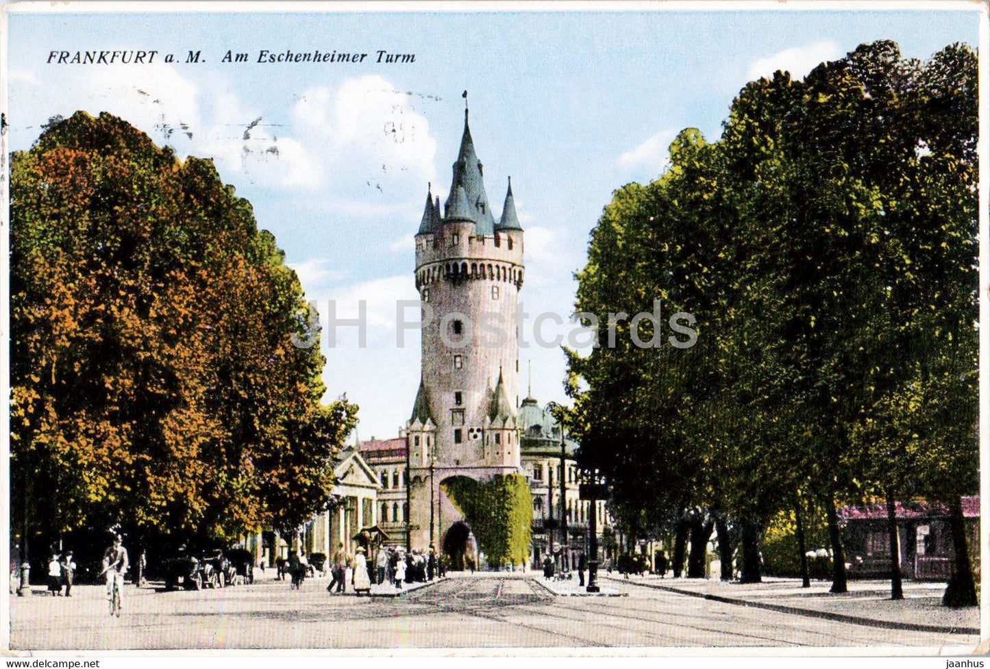 Frankfurt a M - Am Eschenheimer Turm - old postcard - 1928 - Germany - used - JH Postcards