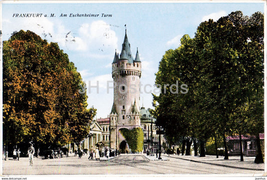 Frankfurt a M - Am Eschenheimer Turm - old postcard - 1928 - Germany - used - JH Postcards
