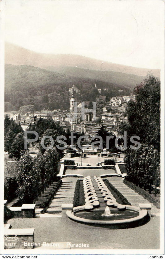 Baden Baden - Paradies - 61827 - old postcard - 1928 - Germany - used - JH Postcards