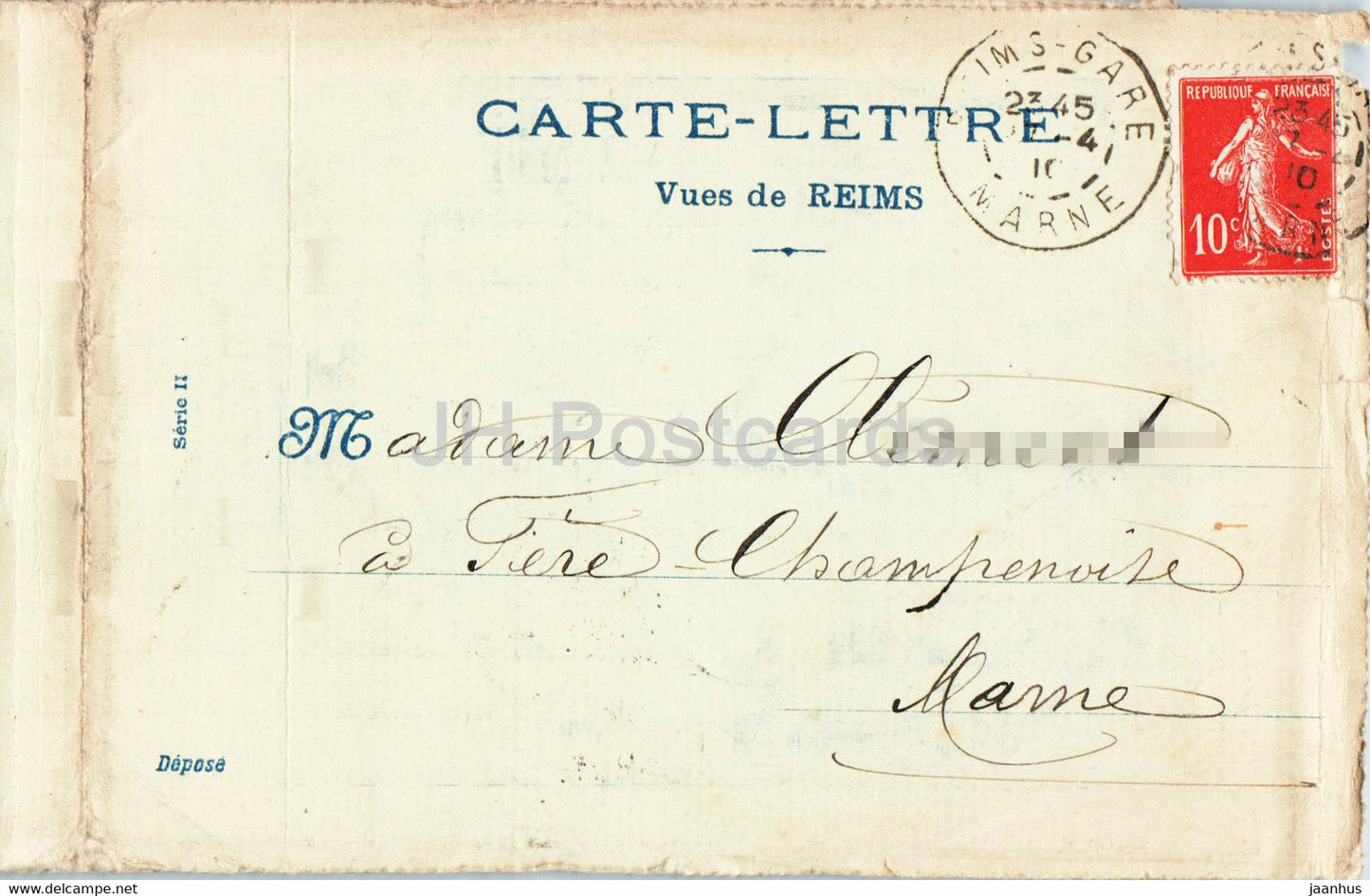 Reims - Place des Marches - Modes A la Glaneuse - alte Postkarte - 1910 - Frankreich - gebraucht