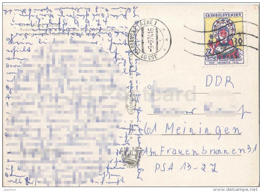 Marianske Lazne - Marienbad - Rudolf´s source - Czechoslovakia - Czech - used 1974 - JH Postcards